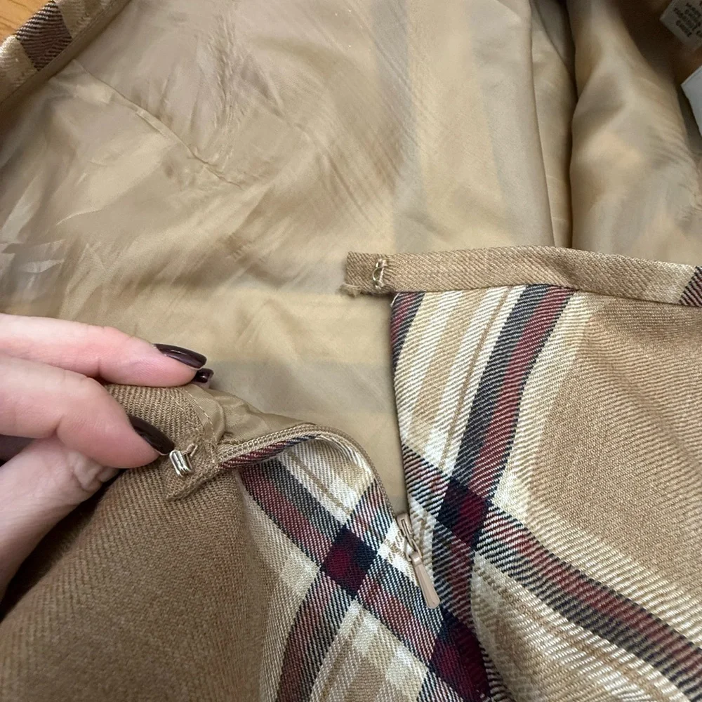 Talbots Plaid A-Line 100% Wool Skirt 18